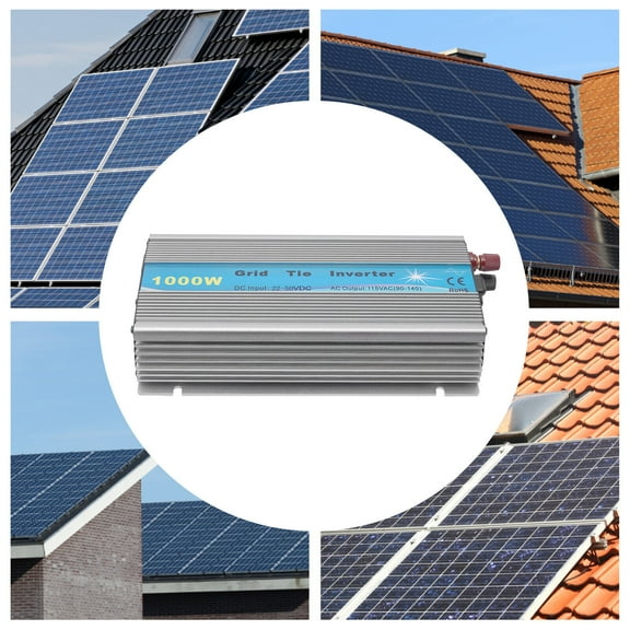 ToppiJoy 1000W Grid Tie Inverter, 22-50V DC Solar Input to 90V-140V AC Output Pure Sine Wave Inverter for 36V Solar Panel and 36V Battery