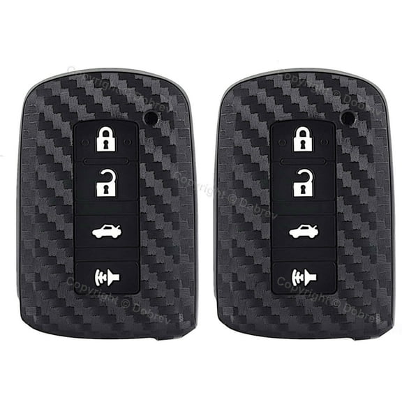 Dobrev Carbon Soft Silicone Keyless Entry Cover Case Fob Protector Skin Holder for Toyota RAV4 Camry Avalon Highlander Corolla Smart Car Key