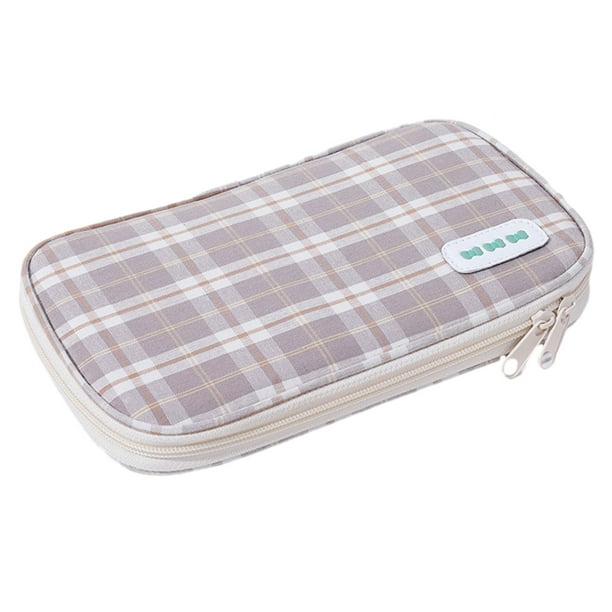 Estuche para lápices de gran capacidad FloreceBien, organizador sencillo con cremallera, para adultos y adolescentes, color marrón