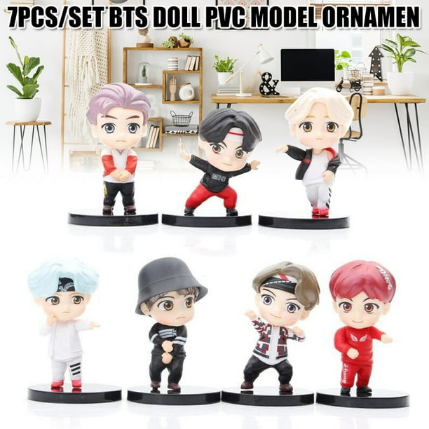 7pcs set bts tiny tan mini figure bangtan boys groups bts anime figurine toy group gift idol doll walmart com