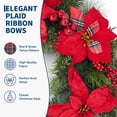 thumbnail image 5 of Christmas Wreath 20 Inch Artificial Red Poinsettia Pine Cone Berry Wreath for Front Door Holiday Decor, 5 of 9
