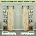 thumbnail image 6 of 25'' x 84'' Bifold Barn Doors and Hardware Included, Unfinished Natural Pine Wood Pre-assembled Solid Core Panels & Bi-fold Barn Door Hardware Kit, K Frame-Fit Max Opening 24in x 84in, 6 of 9