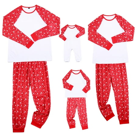 

ERTUTUYI Matching Family Christmas Pajamas Set Toddler Baby Print Blouse Tops And Pants Xmas Family Pajamas Loungewear Sleepwear White 12-18M