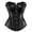 Black, variant on Black Faux Leather Corset Top Bustier Overbust Women Rock Goth Boned Plus Size 2XL