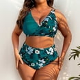 thumbnail image 6 of QUNYINEY Plus Size Womens Bikini Swimsuits High Waisted Floral 2 Piece Swimwear Push Up Triangle V Neck Swimsuit Sets, 6 of 9