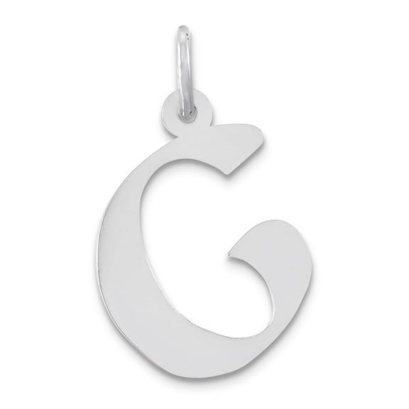 Sterling Silver Artisan Block Letter G Initial Charm Pendant