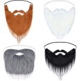 thumbnail image 1 of 4 piezas de barbas postizas, bigote falso divertido, bigote falso para suministros de fiesta de disfraces de Halloween, 1 of 5