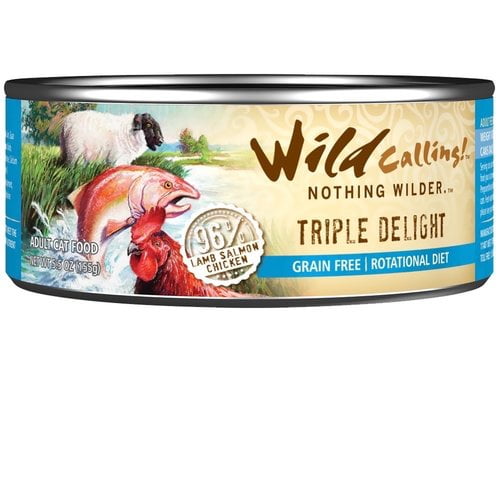 Wild Calling Triple Delight Canned Cat Food, Lamb Salmon Chicken, 5.5 oz by Generic