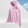 thumbnail image 5 of Women's Cool Feeling UPF 50+ Sun Protection Hoodie Regular Fit Solid Color Hooded Long Sleeve Lightweight Breathable UV Coat for Casual Outdoor Pink XXL, 5 of 7