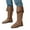 Brown, variant on Womens Knee High Boots Flat Low Heel Pointed Toe Fashion Leather Fold Over Riding Booties