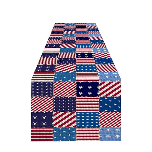 DJN Clearance Sale Table Cloth Innovation Independence Day Decorative Table Runner Linen Durable Table Mat Border Exclusively For Strong Table Cloth Linen E One Size