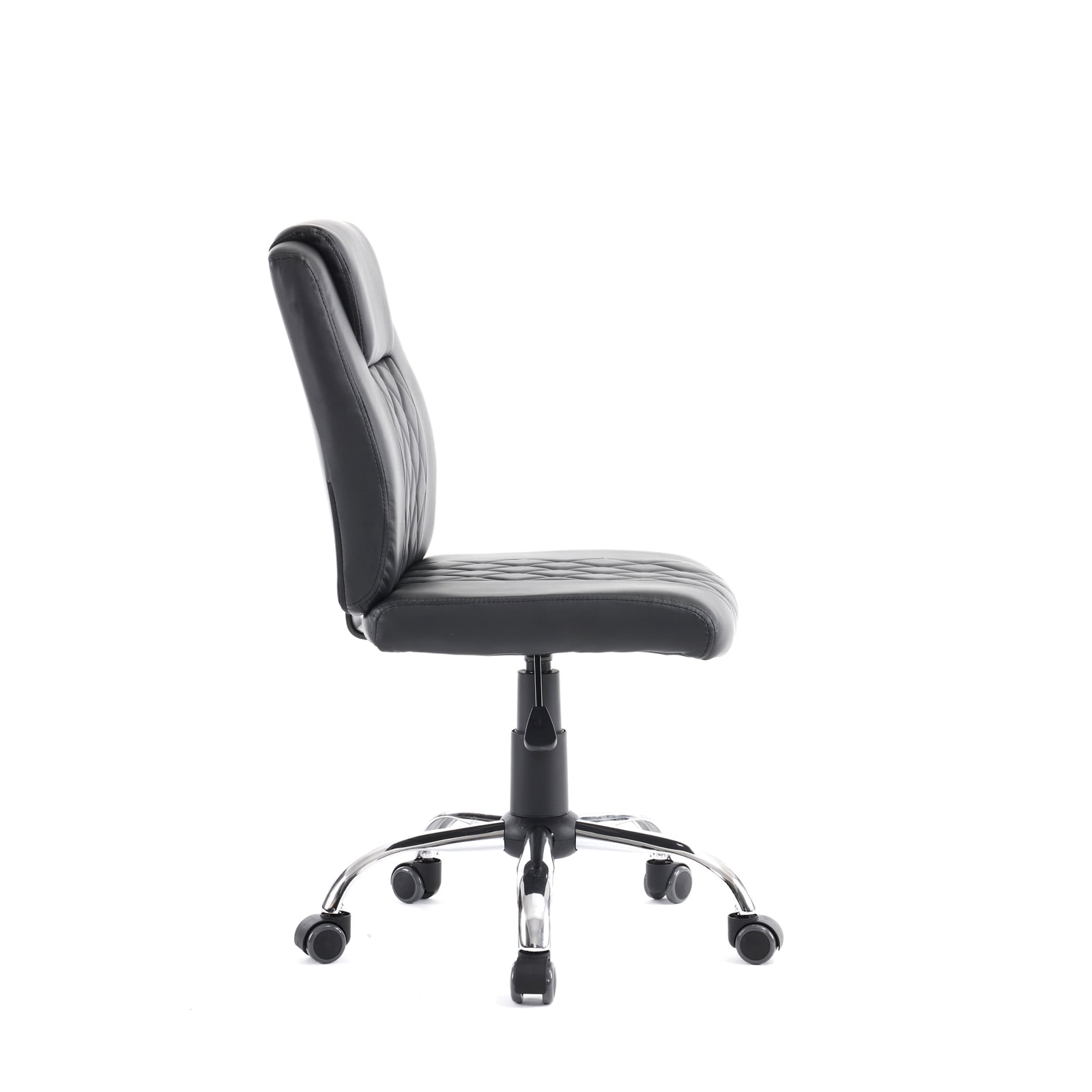 Genesis Task Stool Armless Desk Chair, 18"-22" Adjustable Height for Home Office, Bar, Manicure Technician Stool Nail Salon, Black