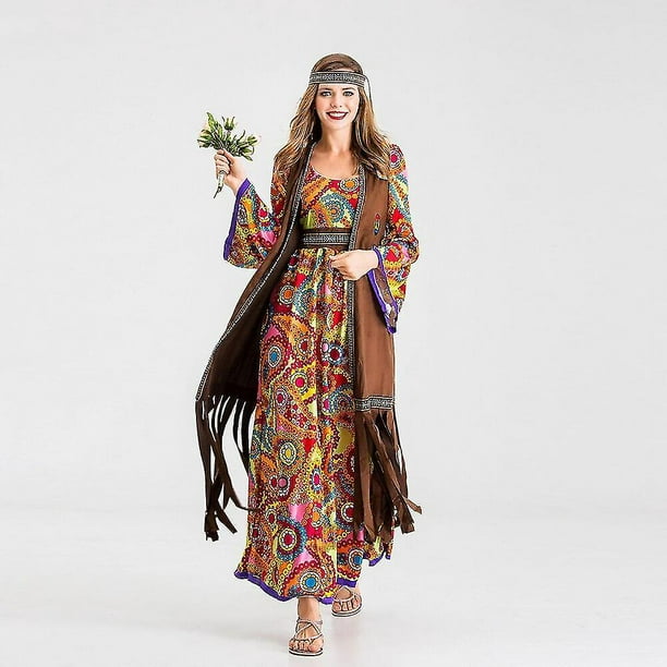 Disfraz Hippie Moda De Los 60 Y 70 Mujeres Disfraces Moda Hippie