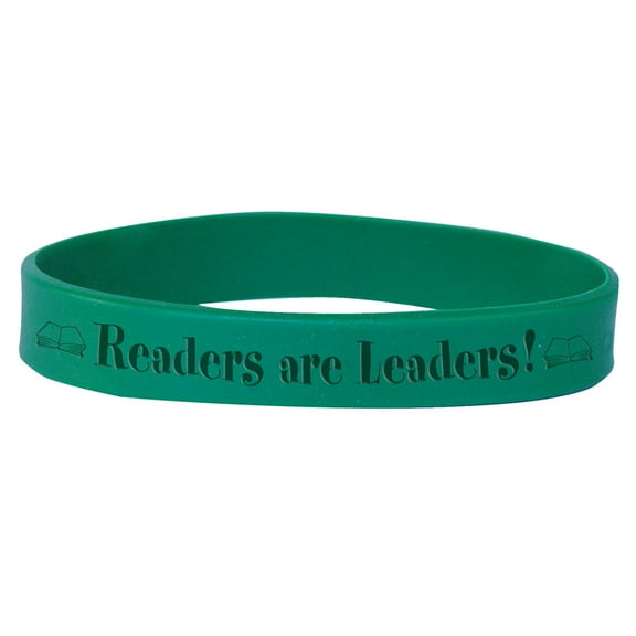 Set of 100 Wristbands - Readers Are Leaders (Green)