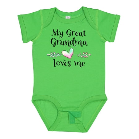 

Inktastic My Great Grandma Loves Me- Heart Great Grandchild Gift Baby Boy or Baby Girl Bodysuit