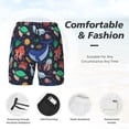 thumbnail image 6 of Picia The Underwater World pattern Mens Swim Trunks with Compression Liner Stretch Beach Shorts Quick Dry with Zipper Pockets No-Chafing Board Shorts-Medium, 6 of 9