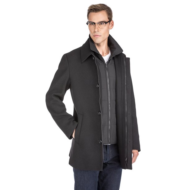 Men's Classic Fit Wool Blend Bibbed Topcoat