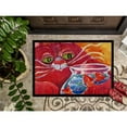 thumbnail image 3 of Big Red Cat at the fishbowl Door Mat Doormat, 3 of 4