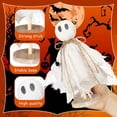 thumbnail image 4 of 3 Pcs Halloween Decorations Indoor Primitive Halloween Ghost on Wooden Stand Spooky Ghost Tiered Tray Decor Rustic Table Centerpiece for Home Office Mantel Shelf Party Supplies(Beige), 4 of 7