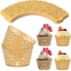 thumbnail image 1 of 50 piezas de papel para envolver cupcakes, fundas de encaje para cupcakes, decoración de cupcakes, magdalenas, pasteles (dorado), 1 of 5