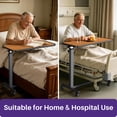 thumbnail image 5 of KEKOY Overbed Table with Wheels, Easy Height Adjustable Bedside Table for Bed for Elderly, Rolling Bed Tray Table for Eating & Reading, Stable Support for Medical Home Care and Hospital Use, 5 of 9