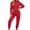 Red, variant on Women's 2 Piece Outfits Fall Winter Jogger Suits Long Sleeve Crop Tops and Sweatpants Comfy Loungewear Sets with Pockets Casual Tracksuit Red