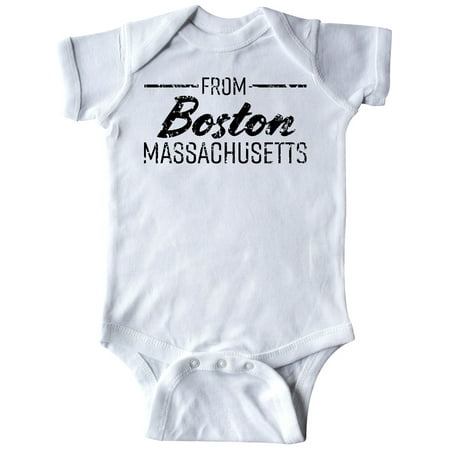 

Inktastic From Boston Massachusetts in Black Distressed Text Gift Baby Boy or Baby Girl Bodysuit
