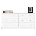 2 Piece Modern Wood Dresser and Nightstand Bedroom Set in White
