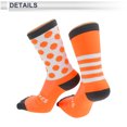 thumbnail image 4 of Calcetines de ciclismo Unique Bargains, absorbentes de sudor, antiolor, antifricción, calcetines para bicicleta al aire libre, grises y naranjas, tamaño L, neutros y universales, 1 par, 4 of 6
