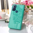 thumbnail image 4 of SaniMore Case for Motorola Moto G Power 2023 (6.5"), PU Leather Skin with Luxury Embossed Butterfly [Wrist Strap & Card Slots & Flip Kickstand] Full-body Shockproof Business Wallet Cover, Green, 4 of 7