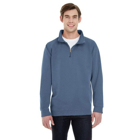 Adult Quarter-Zip Sweatshirt - BLUE JEAN - S