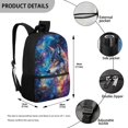 thumbnail image 5 of Uourmeti Colorful Wolf Pattern Backpack for Students, 17 Inch Smooth Zipper Durable Student Bookbag for School Camping, 5 of 6