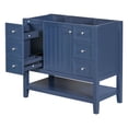 thumbnail image 3 of 36" Bathroom Vanity without Sink with a Storage Table Below, Modern Bathroom Cabinet Base with One Cabinet and Three Drawers, Solid Wood Bathroom Cabinet for Bathroom, Blue, 3 of 9
