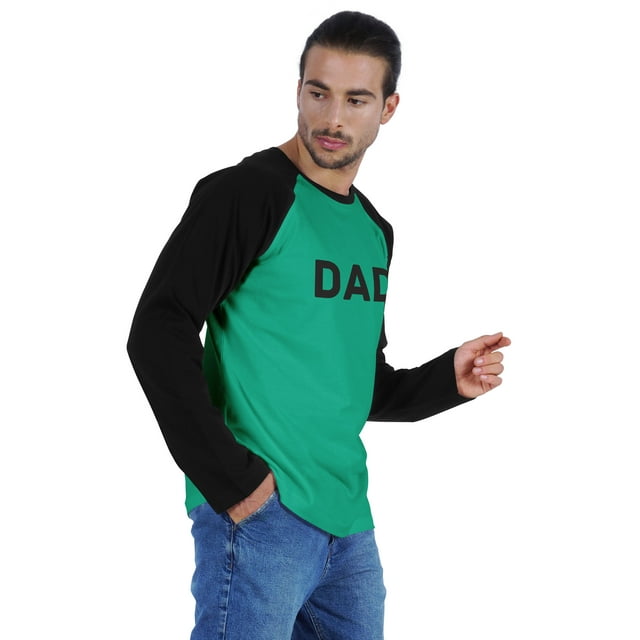 Inkmeso T-Shirt Raglan à Manches Longues pour Hommes Graphique Dad3 T-Shirt pour Père de 3 Enfants