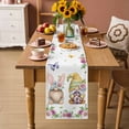 thumbnail image 2 of Happy Easter Table Runner 120 Inches, Watercolor Gnomes Eggs Flowers Botanical Spring Bed Runner Dresser Scarves Tabletop for Indoor Outdoor Parties/Ceremony/Banquet, 13"x 120", 2 of 8