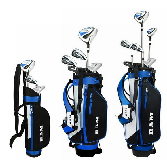 Ram Golf Junior SDX Ensemble de Clubs de Golf pour Garçons avec Sac, Main Gauche, Âge 6-8