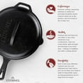 thumbnail image 7 of Cast Iron Skillet with Lid - 10"-inch Pre-Seasoned Covered Frying Pan Set + Silicone Handle and Lid Holders + Scraper/Cleaner - Indoor/Outdoor, Oven, Stovetop, BBQ, Camping Fire, Grill Safe Cookware, 7 of 7
