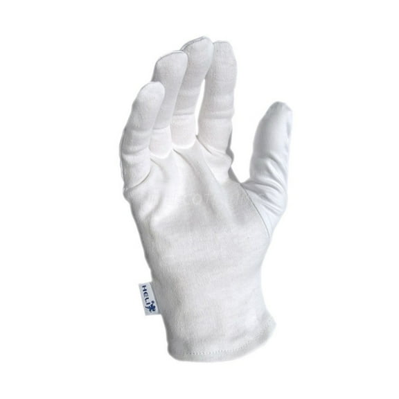 Heli presentation gloves, white, size M, 1 pair, microfiber and cotton
