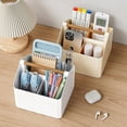 thumbnail image 5 of Desk Organizer, Caddy Organizer, Plastic Multifunctional Removable Storage Organizer Bin with Adjustable Dividers for Art Supplies, Crafts, Colored Pencils and Makeup Desk, Cream White, 5 of 7