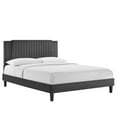 thumbnail image 2 of Modway Zahra Channel Tufted Performance Velvet Twin Platform Bed in Charcoal, 2 of 8