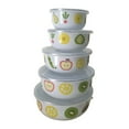 thumbnail image 1 of Luzkey 5 Pieces Mixing Bowl Set Fruits Salad Bowl Rice Bowl Multipurpose with Lids Food Storage Container for Food Biscuits Pancakes Fruit flowers, 1 of 8