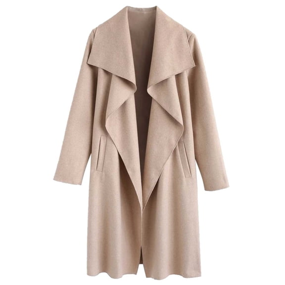 Vedolay Women Winter Parka Coat Fall Coat Jacket Coat Open Front Cardigan 2023 Beige,S