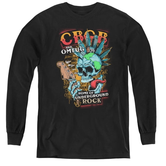 CBGB City Mowhawk Youth Long Sleeve T-Shirt Black