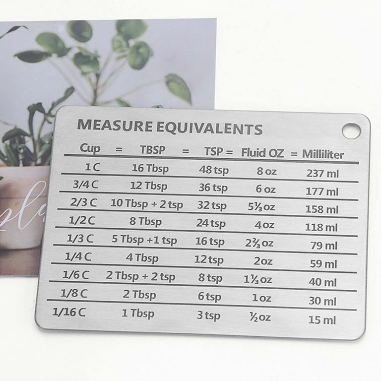 Christmas Refrigerator Magnets,Stainless Steel Refrigerator Magnet With  Magnetic Scale Plate Measuring Cup Measuring Spoon Accessories Common Unit  Conversion Comparison Table 