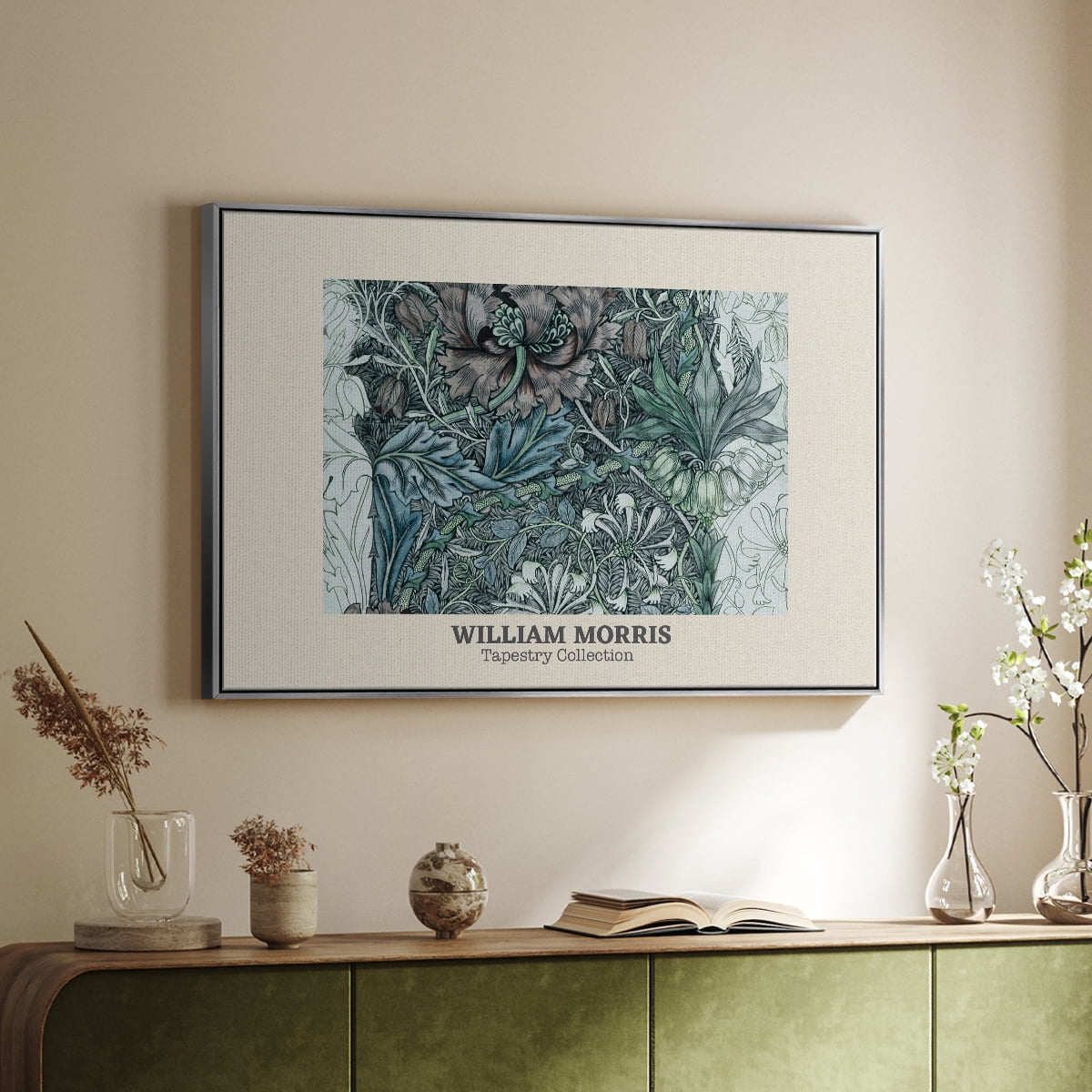 Vintage Abstract Print-XXXVII Framed in Silver Wood Gallery Wrapped Canvas 25 in. x 37 in.