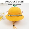 thumbnail image 2 of 48-50cm head circumference 6-18 months children's fisherman hat boys and girls basin hat cute cartoon sun hat - yellow, 2 of 5