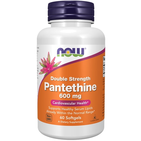 NOW Supplements, Pantethine (Coenzyme A Precursor) 600 mg, Double Strength, Cardiovascular Health*, 60 Softgels