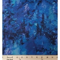 Cotton Illuminations Watercolor Look Tree Forest Scene Northcott Cotton Fabric Print by the Yard (DP27005-46)