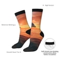 thumbnail image 4 of Xecao Sunset Dancing Dolphin B Pattern Sport Socks for Women and Men Crew Socks Sporty Calf Socks Casual Socks, 4 of 6