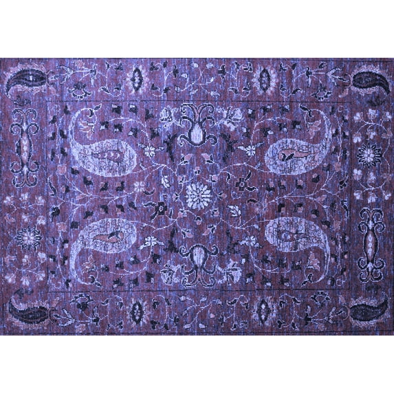 Ahgly Company Indoor Rectangle Persian Blue Traditional Area Rugs, 8' x 12'